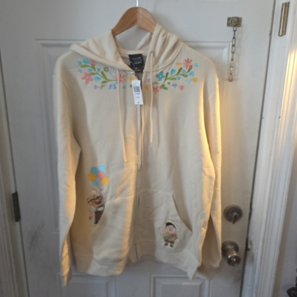 Disneys Pixar Up Paradise Falls Floral Full Zip Hoodie Unisex M NWT (AQ) - Picture 1 of 8
